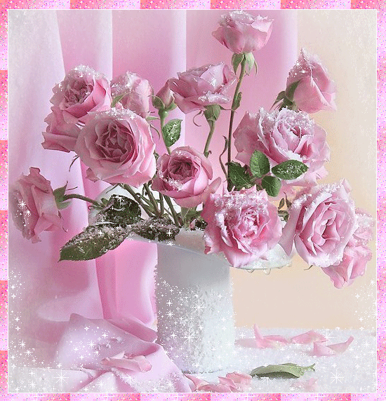 Fleur bouquet roses gif 05
